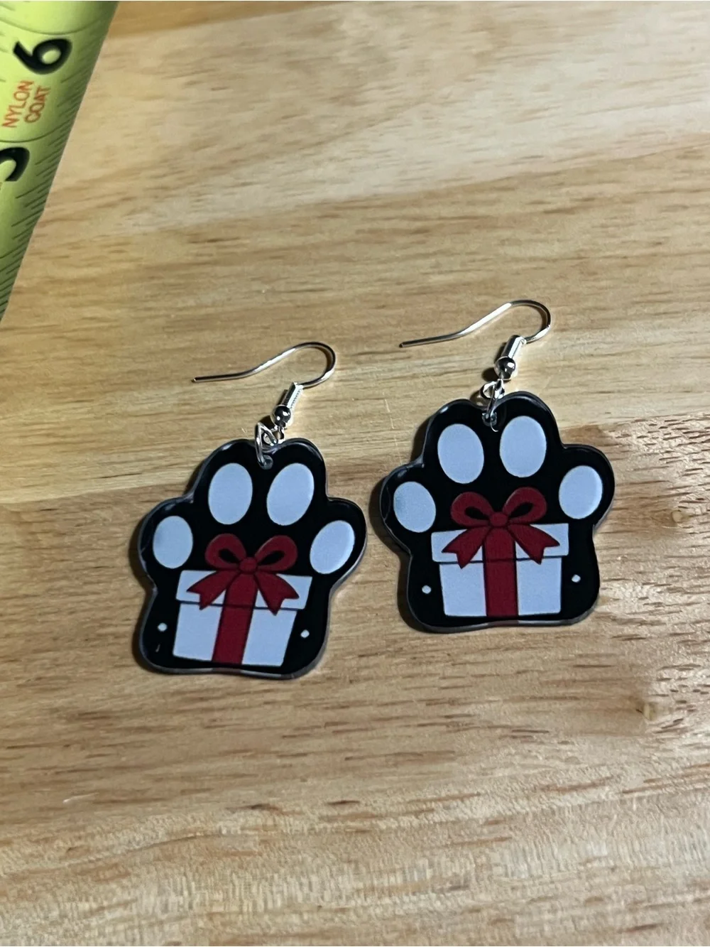 Black Paw Print Gift Earrings for Dogs Lovers E151